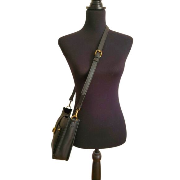 Steve Madden Black Pebbled Crossbody Bag Adjustable Strap Purse Shoulder Satchel - Picture 5 of 9